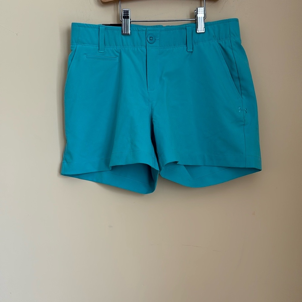 NWT Under Armour Fitted 4" Shorts in Teal Blue Size 2